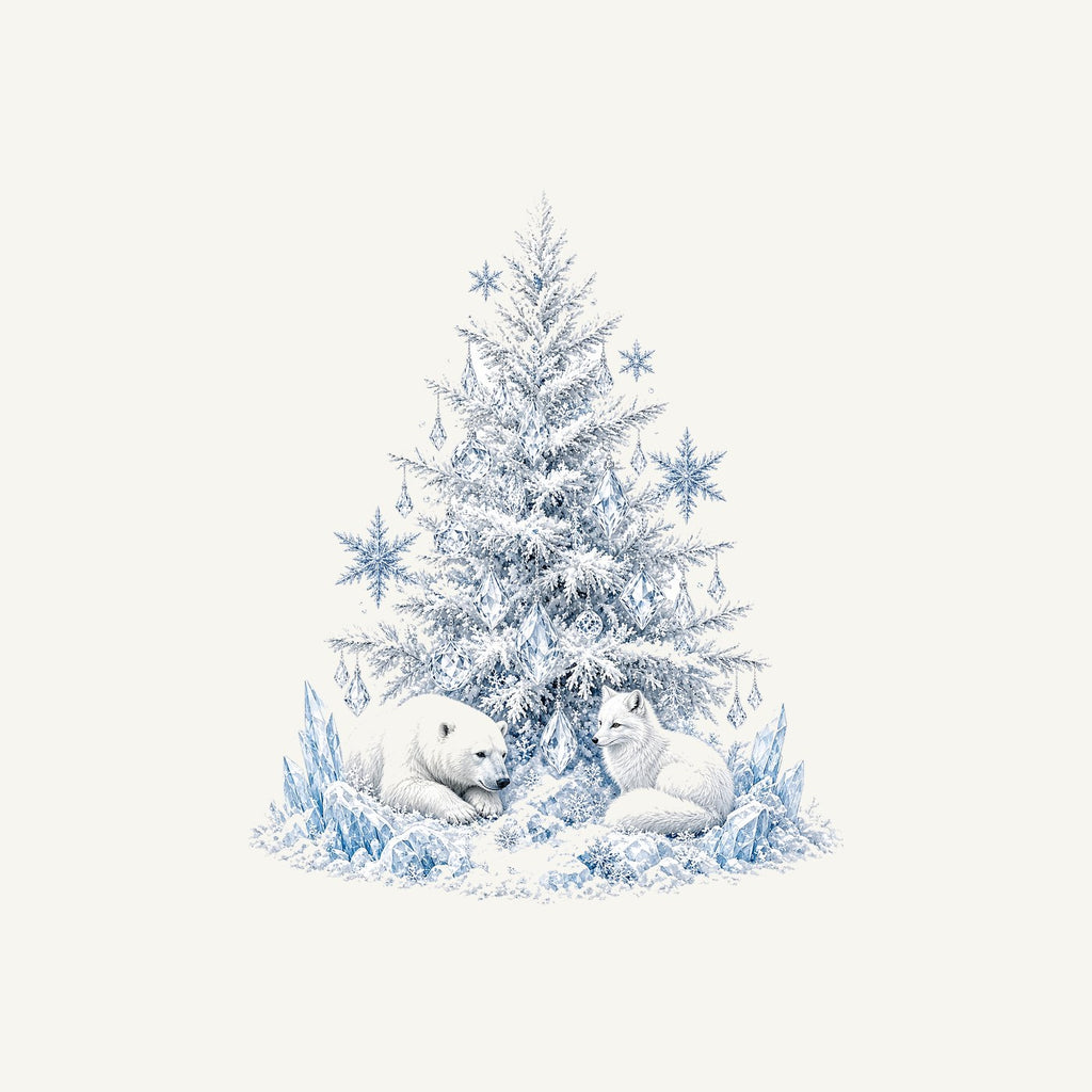 Arctic Snow Tree with Polar Bears Personalised Santa Sack