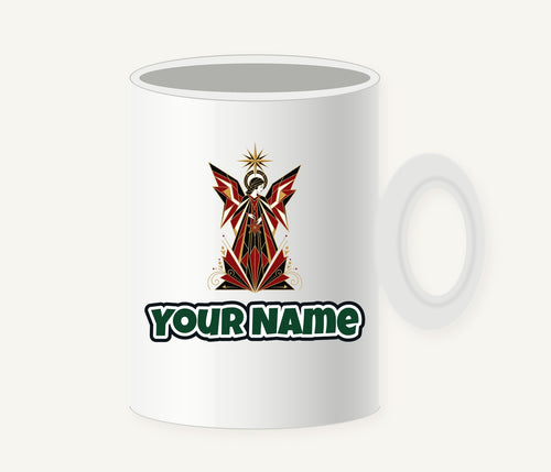 Art Deco Christmas Angel Personalised Christmas Mug