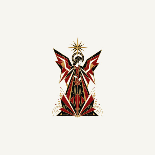 Art Deco Christmas Angel Personalised Christmas Mug