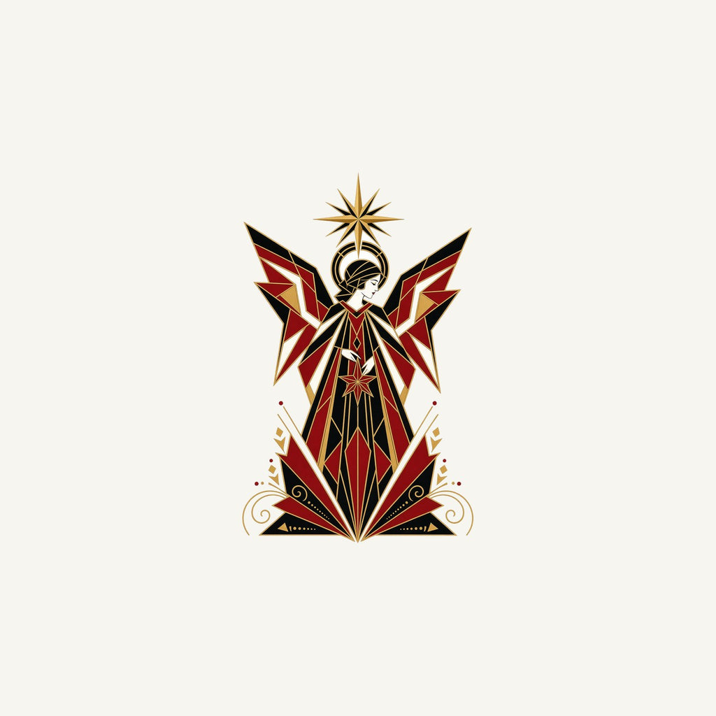 Art Deco Christmas Angel Personalised Christmas Mug