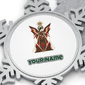 Art Deco Christmas Angel Personalised Pewter Christmas Ornament