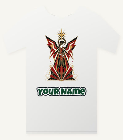Art Deco Christmas Angel Personalised Christmas T-Shirt and Hoodie
