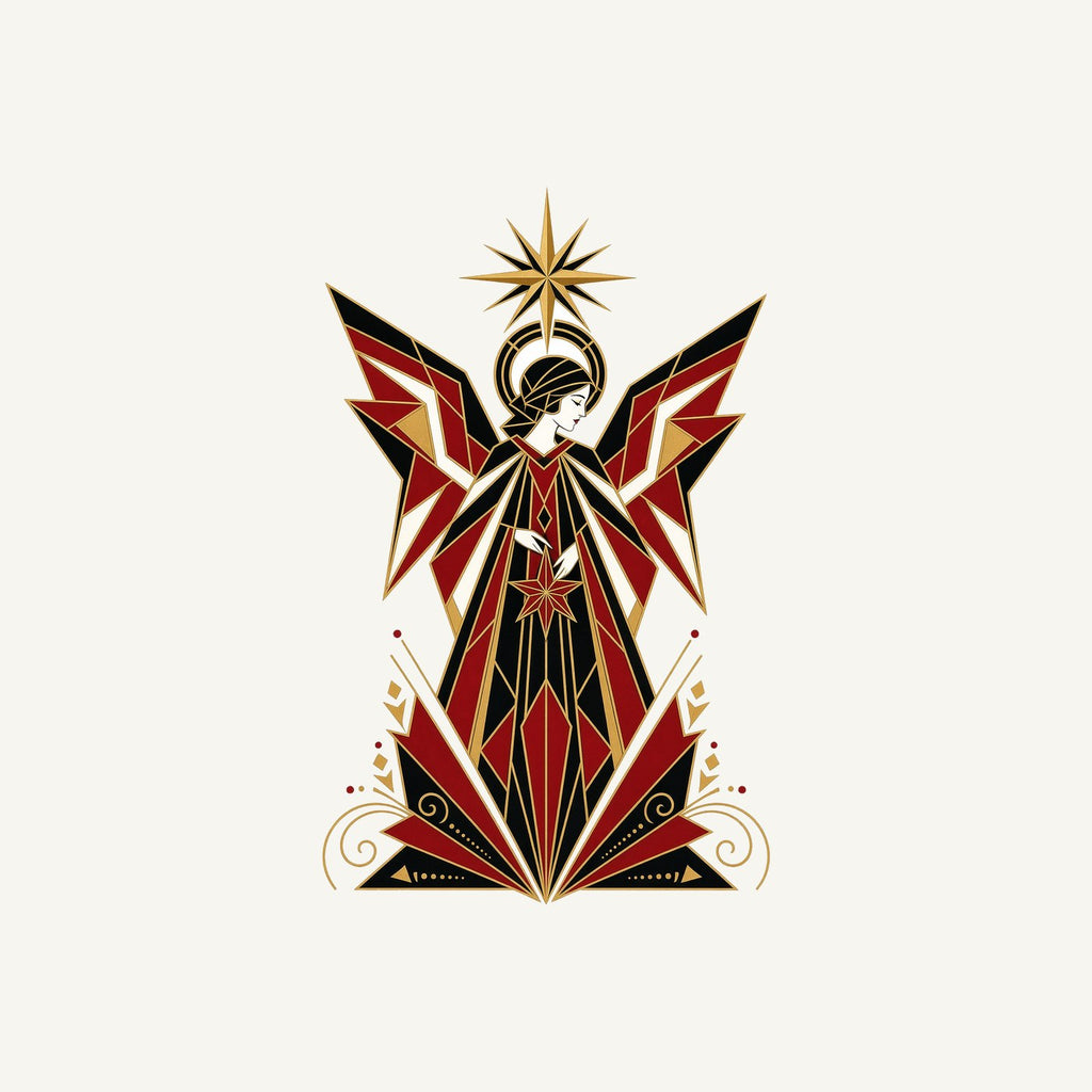 Art Deco Christmas Angel Personalised Christmas T-Shirt and Hoodie