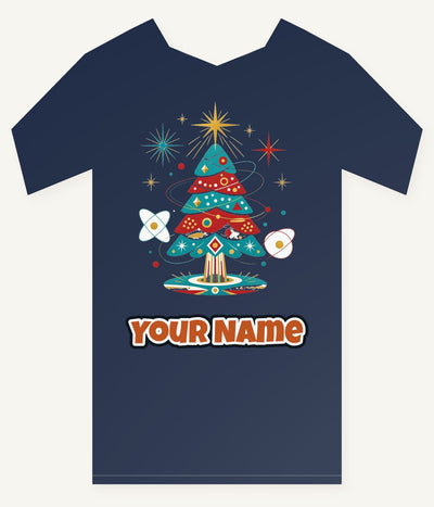 Atomic Mid Century Tree Personalised Kids and Baby Christmas Tee