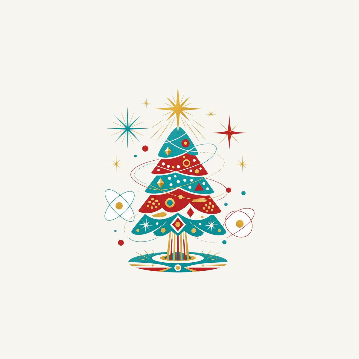 Atomic Mid Century Tree Personalised Christmas Mug