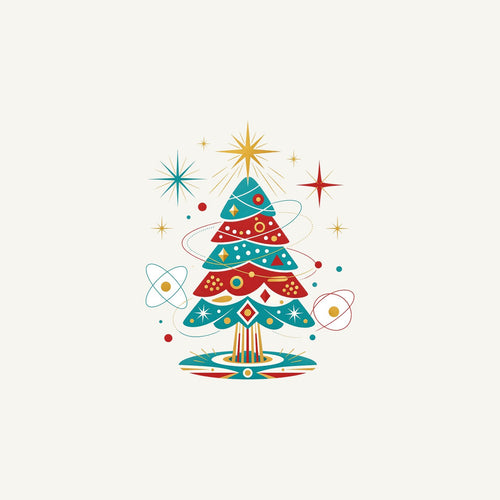 Atomic Mid Century Tree Personalised Christmas Mug
