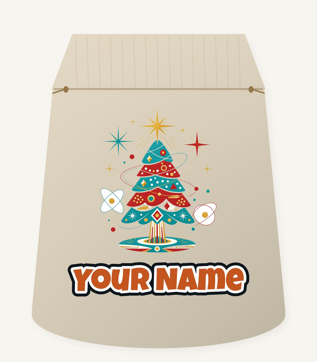Atomic Mid Century Tree Personalised Santa Sack