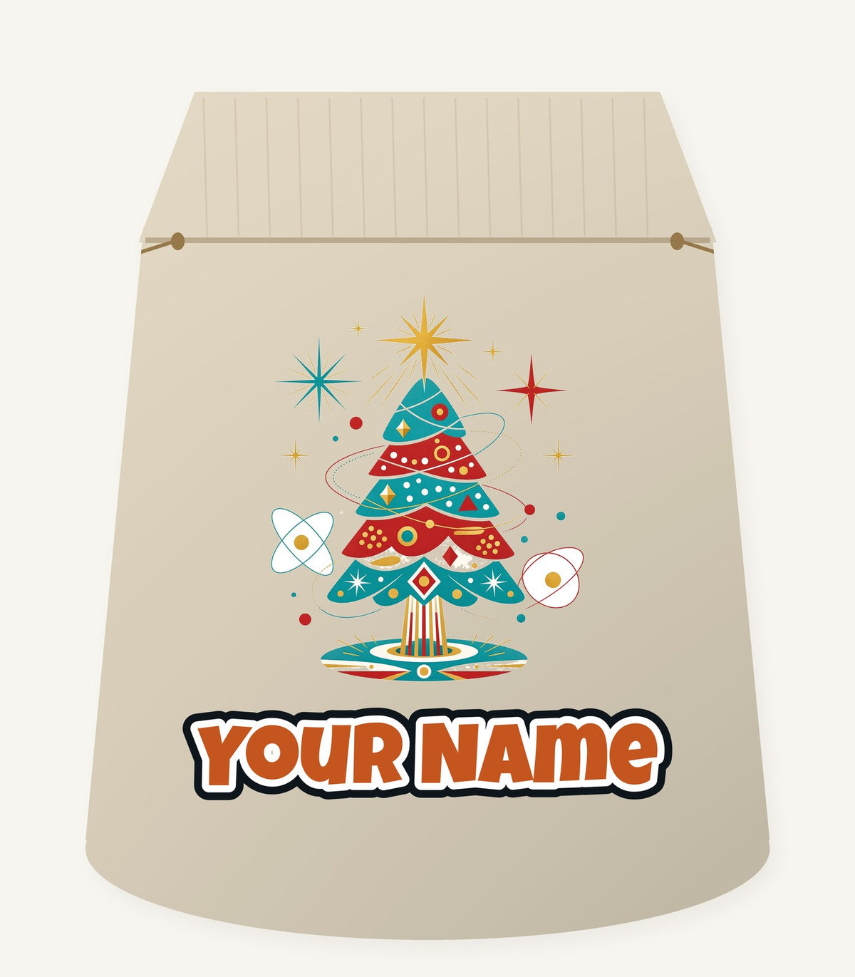 Atomic Mid Century Tree Personalised Santa Sack