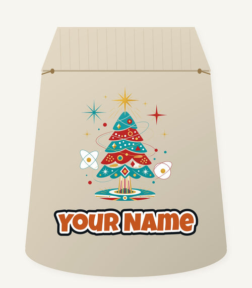 Atomic Mid Century Tree Personalised Santa Sack