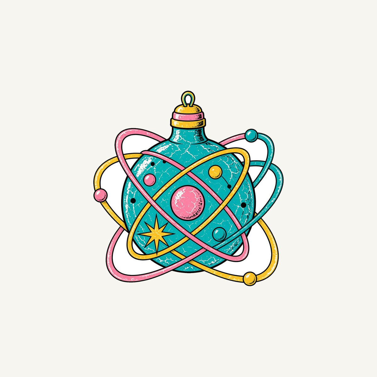 Atomic Orbit Bauble Personalised Christmas Mug