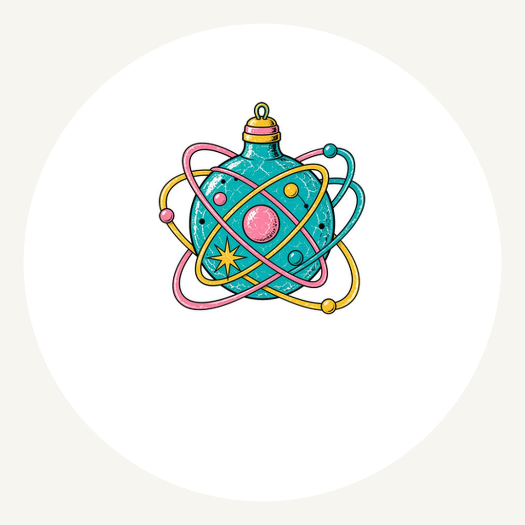 Atomic Orbit Bauble Personalised Pewter Christmas Ornament