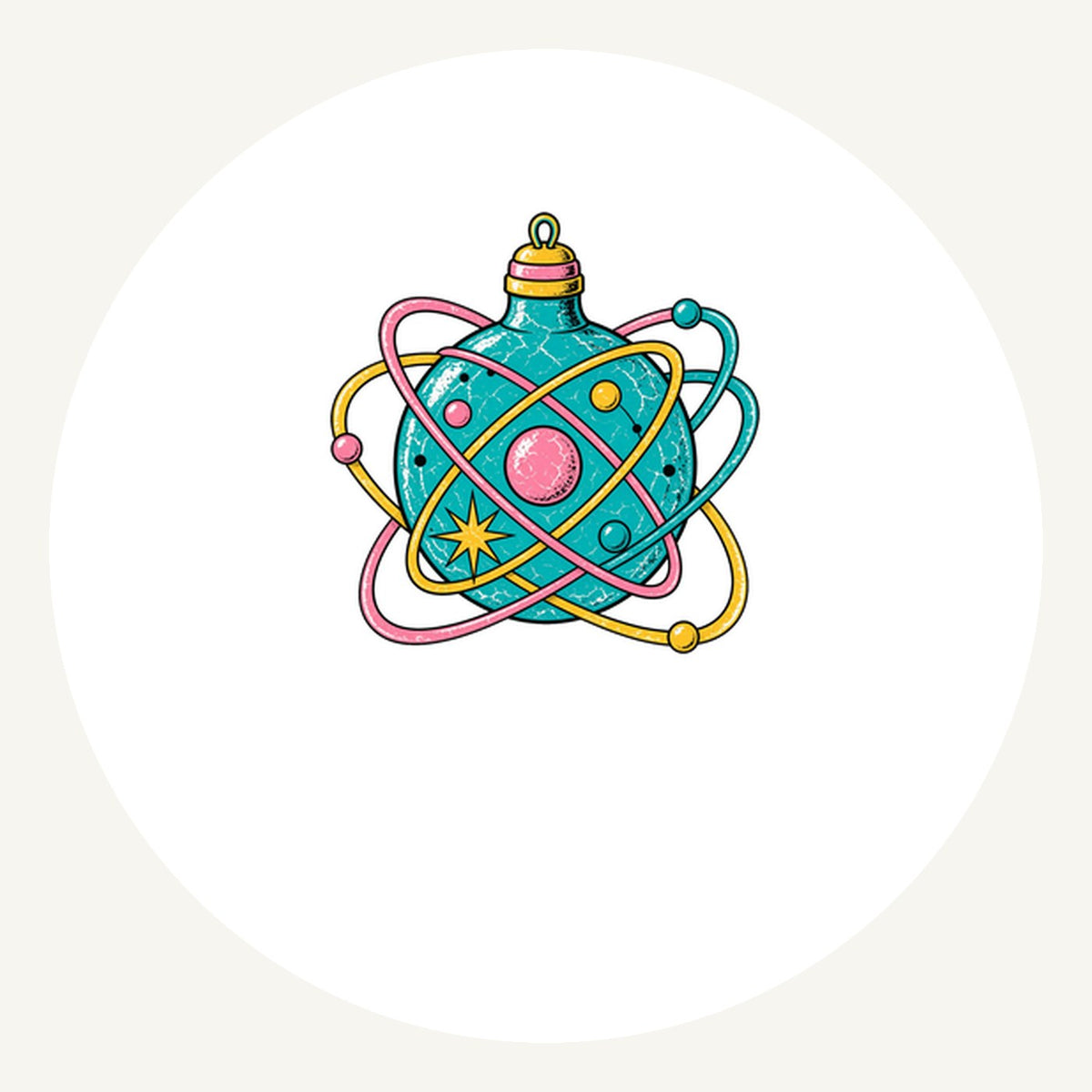Atomic Orbit Bauble Personalised Pewter Christmas Ornament
