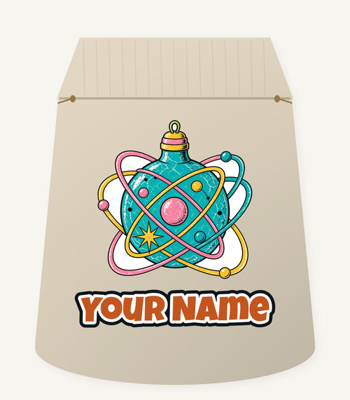 Atomic Orbit Bauble Personalised Santa Sack