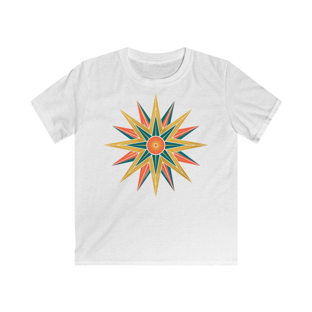 Atomic Starburst Star personalised kids Christmas tee in white