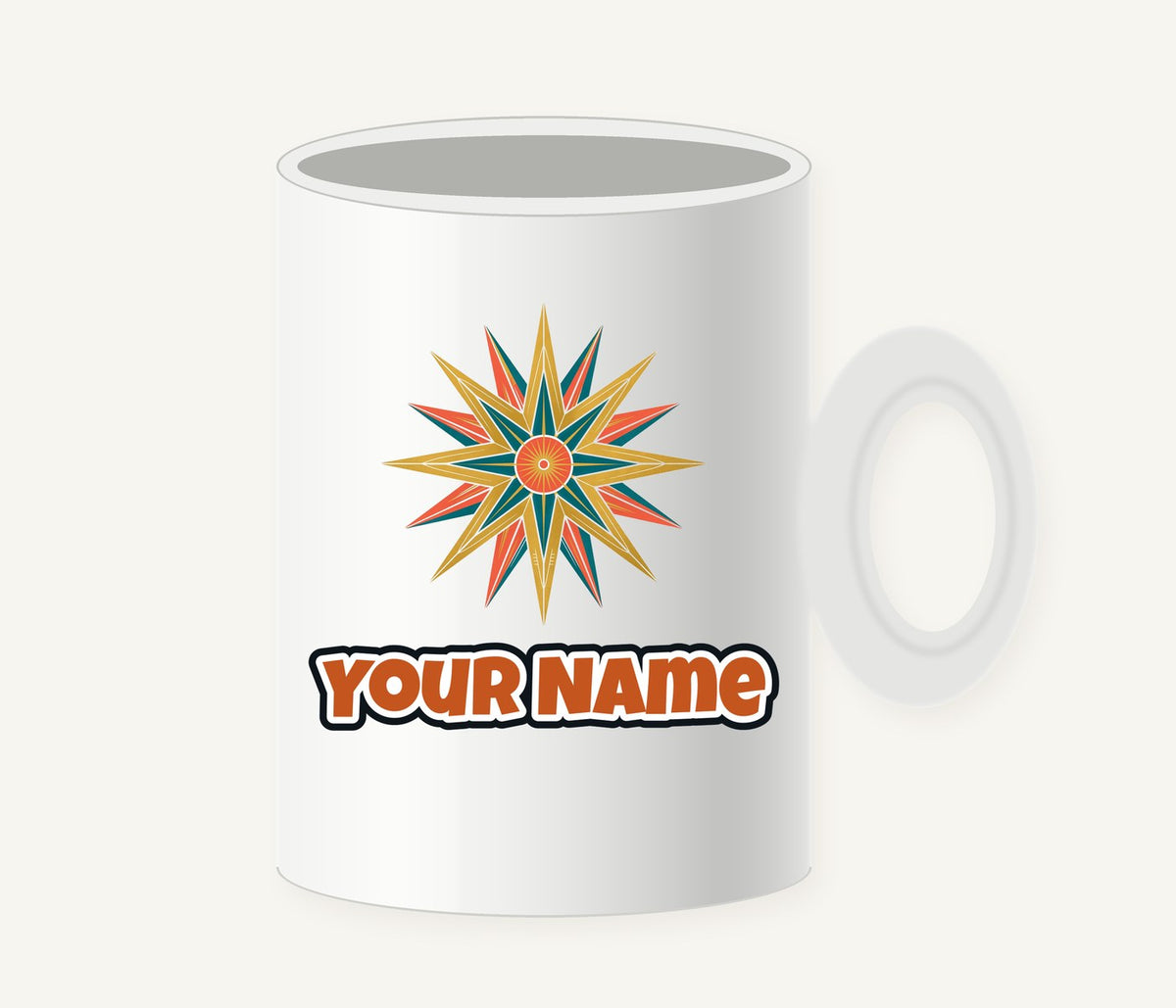 Atomic Starburst Star Personalised Christmas Mug