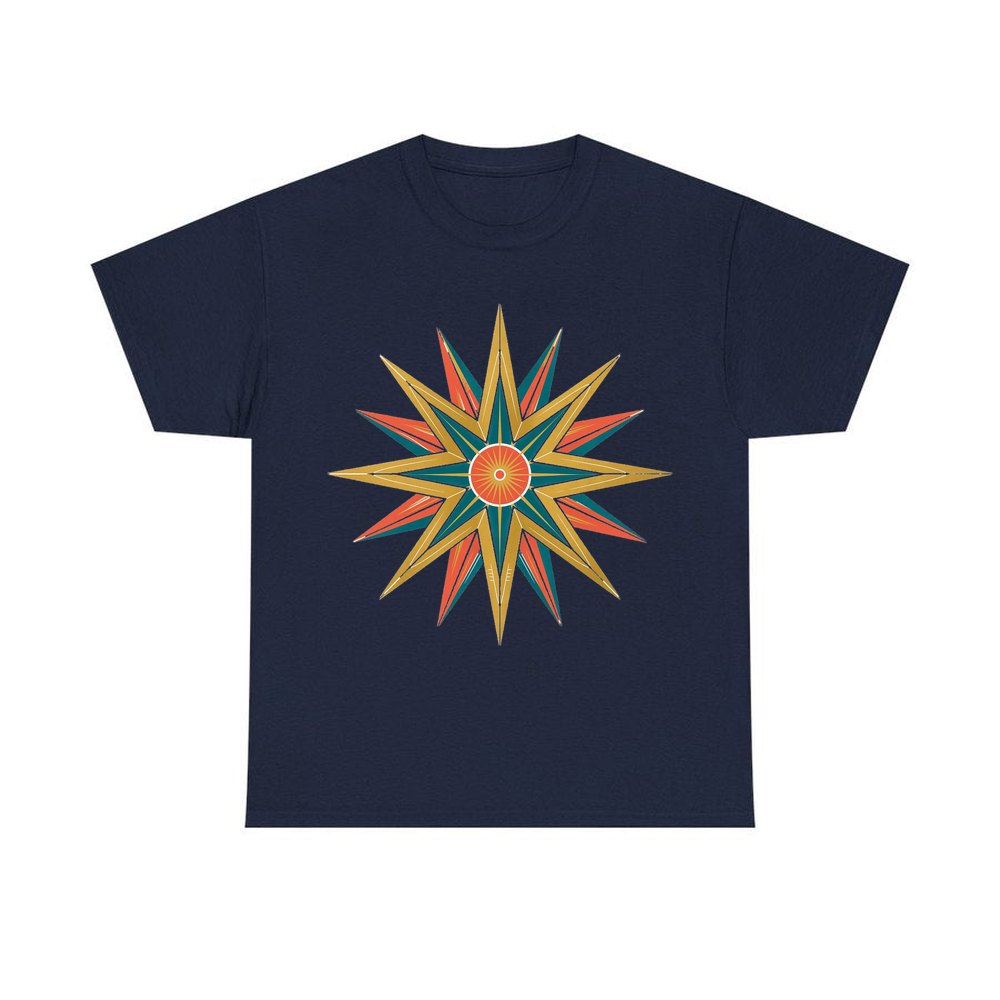 Atomic Starburst Star personalised Christmas T-shirt in navy