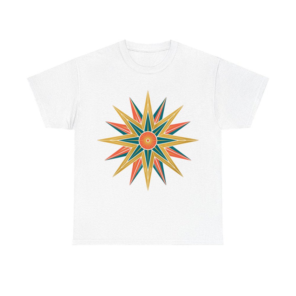 Atomic Starburst Star personalised Christmas T-shirt in white