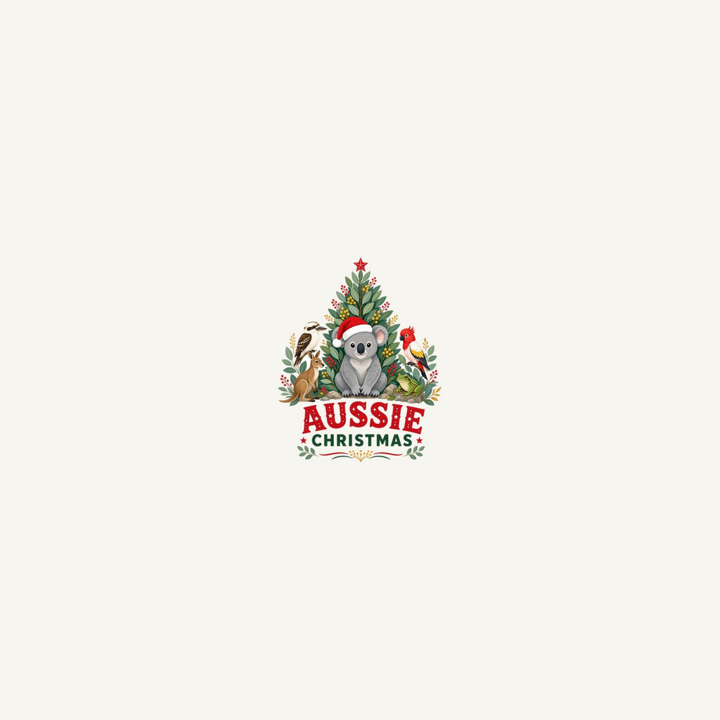 Aussie Animals Christmas Tree Personalised Beach Towel