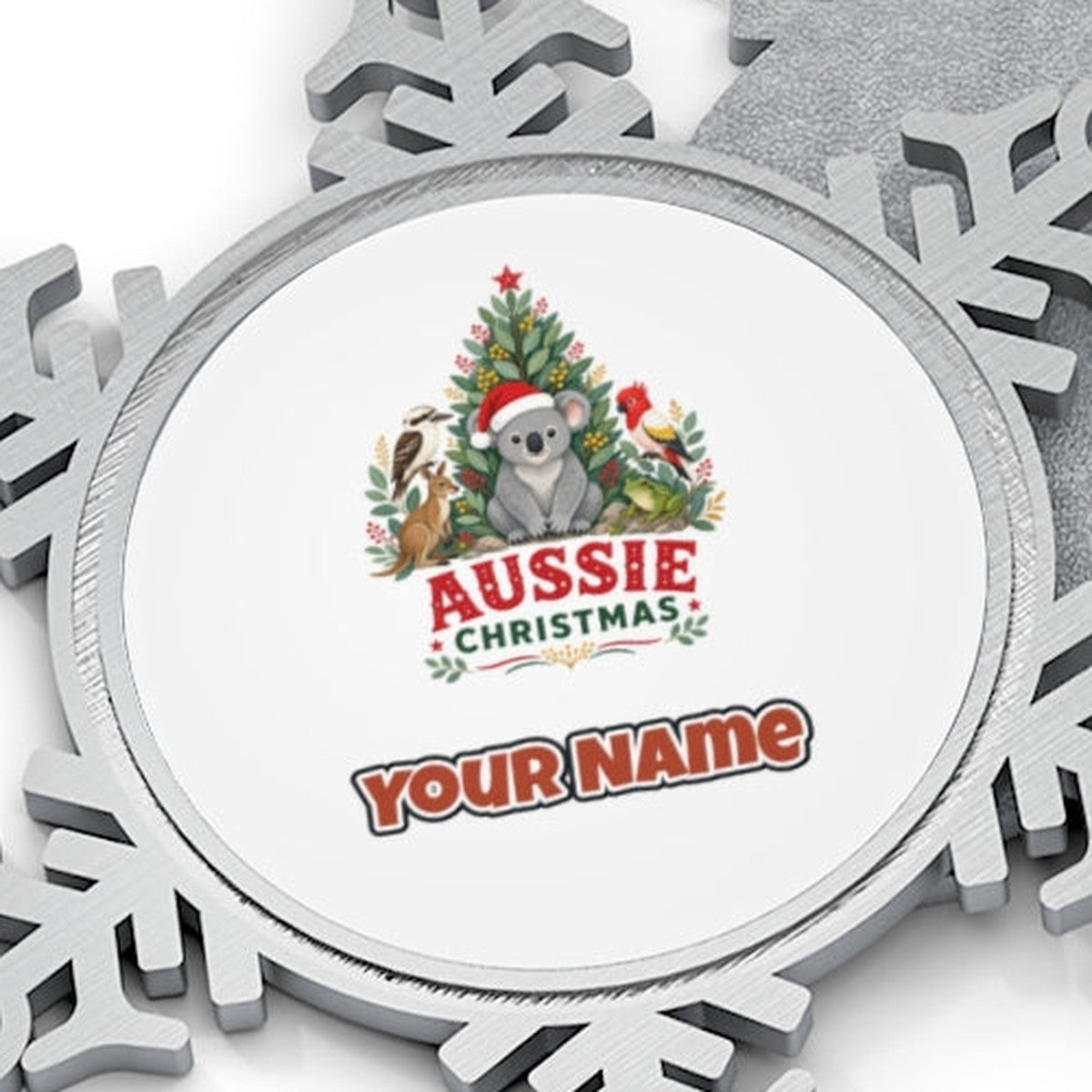 Aussie Animals Christmas Tree Personalised Pewter Christmas Ornament