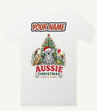 Aussie Animals Christmas Tree Personalised Christmas T-Shirt and Hoodie