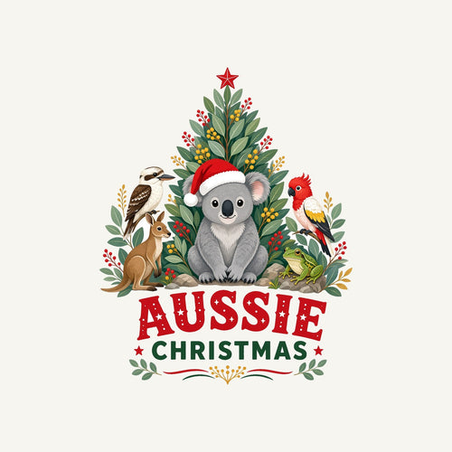 Aussie Animals Christmas Tree Personalised Christmas T-Shirt and Hoodie