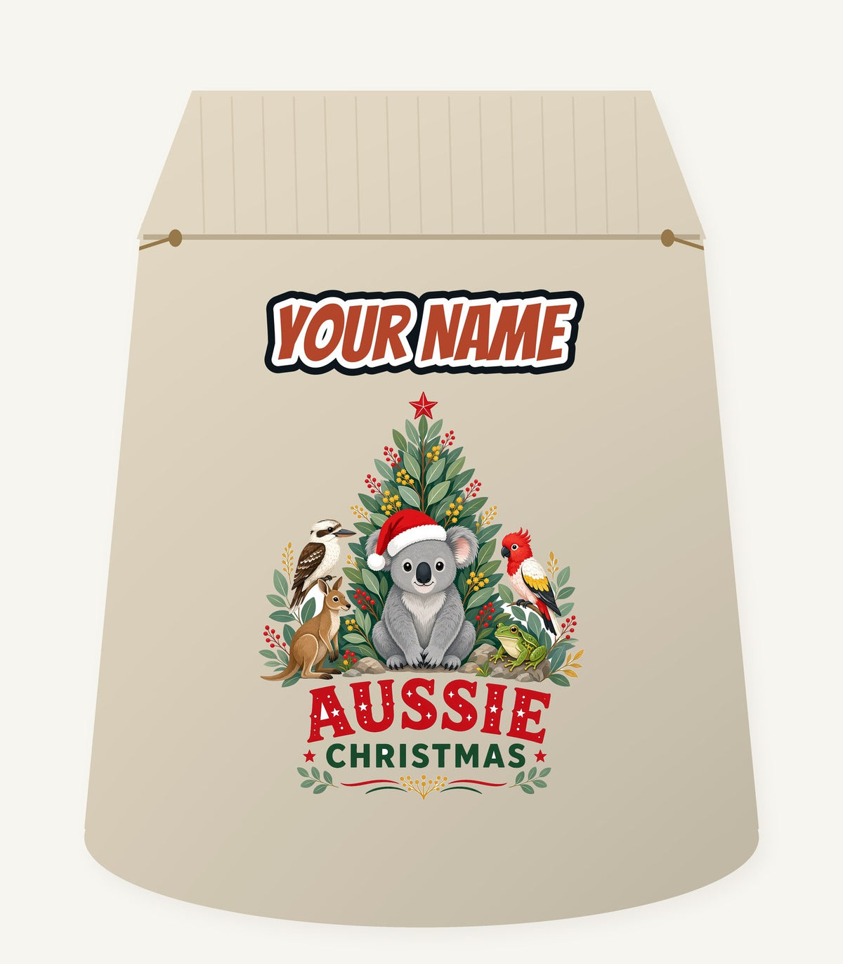 Aussie Animals Christmas Tree Personalised Santa Sack