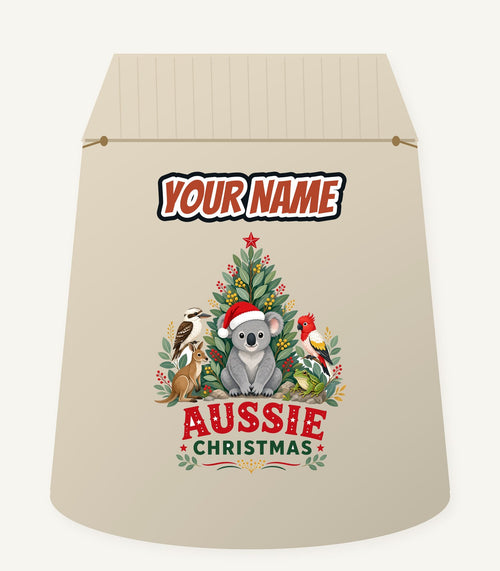 Aussie Animals Christmas Tree Personalised Santa Sack