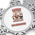Aussie Barbie Santa Sizzle Personalised Pewter Christmas Ornament