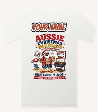 Aussie Barbie Santa Sizzle Personalised Christmas T-Shirt and Hoodie