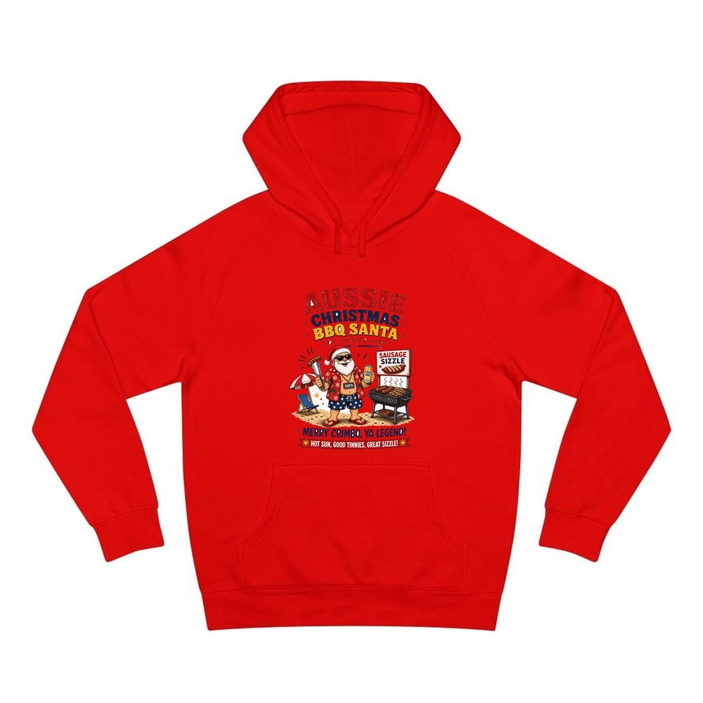 Aussie Barbie Santa Sizzle personalised Christmas hoodie in red