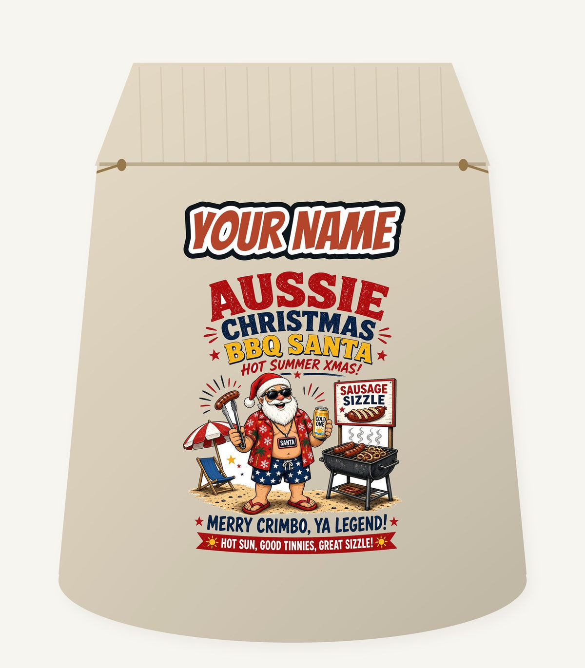 Aussie Barbie Santa Sizzle Personalised Santa Sack