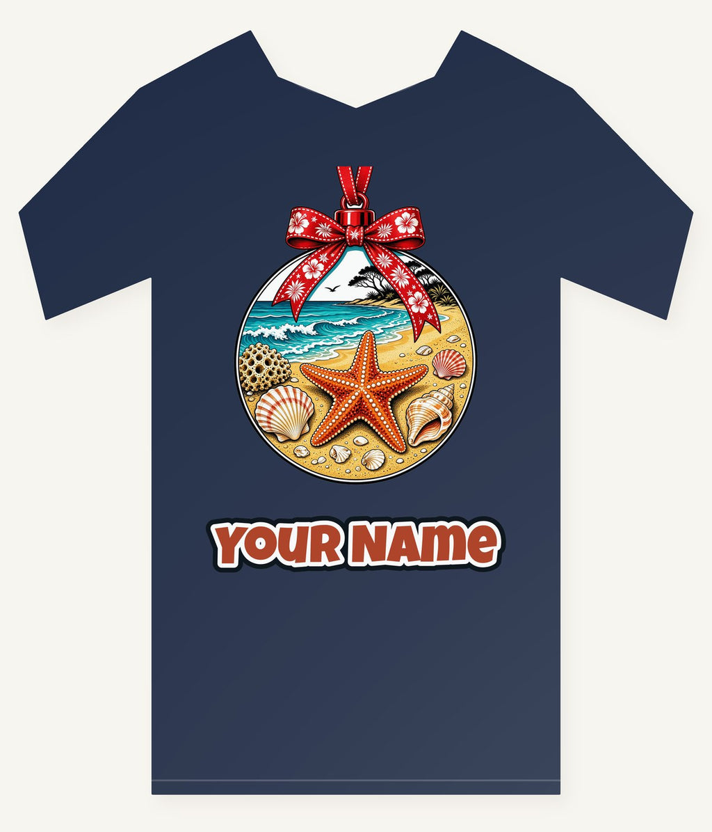 Aussie Beach Christmas Bauble Personalised Kids Tee and Baby Bodysuit