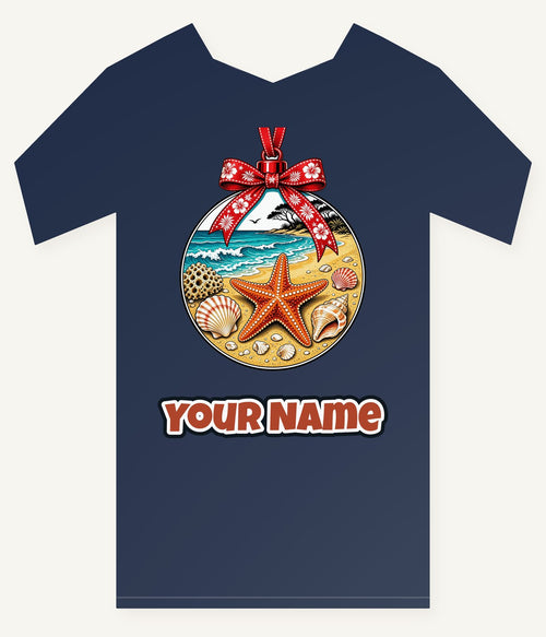 Aussie Beach Christmas Bauble Personalised Kids Tee and Baby Bodysuit