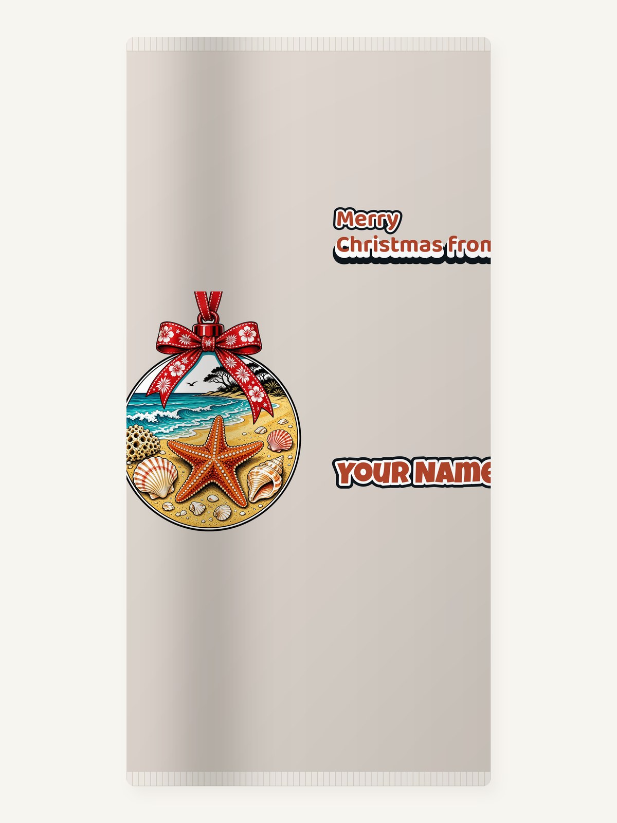 Aussie Beach Christmas Bauble Personalised Beach Towel