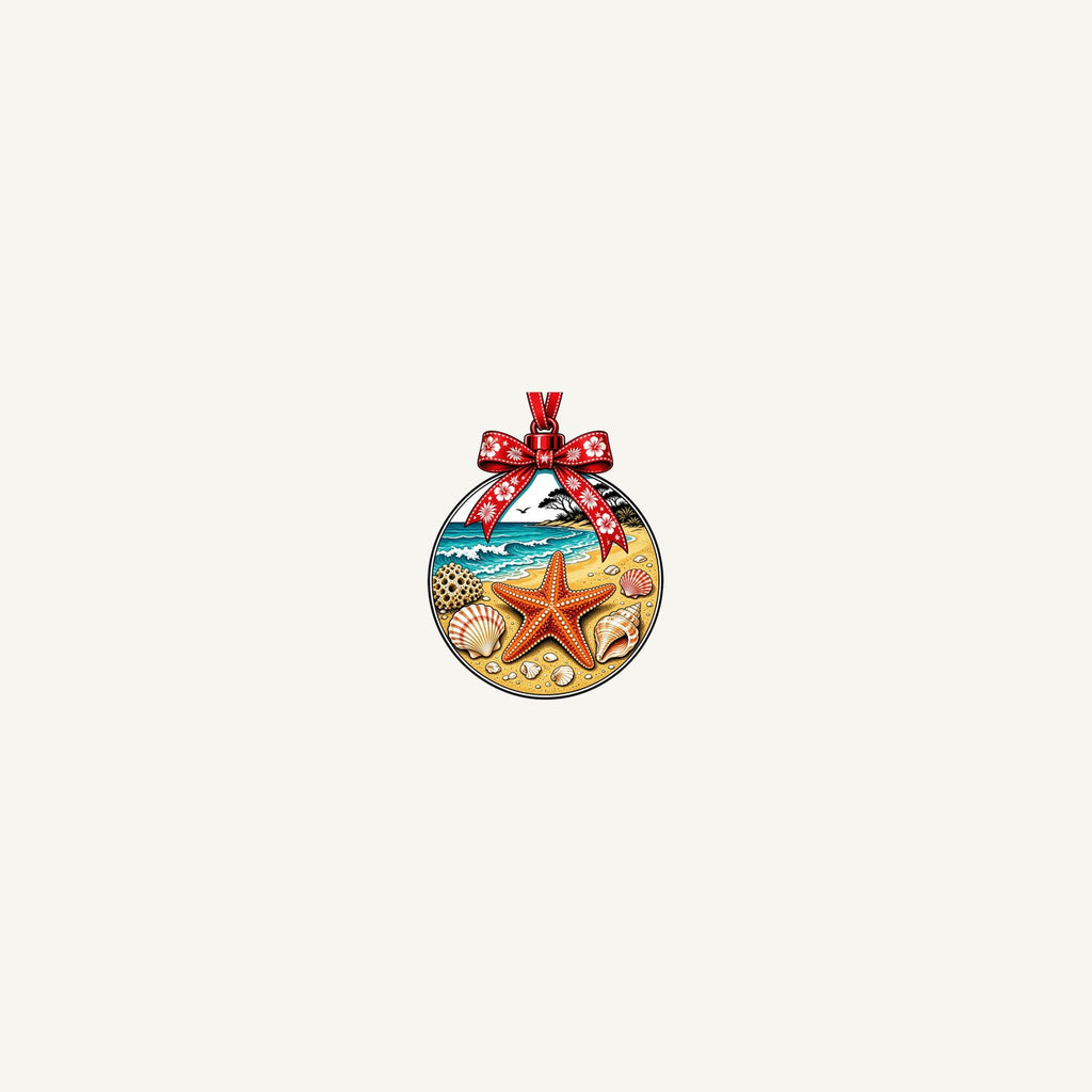 Aussie Beach Christmas Bauble Personalised Beach Towel