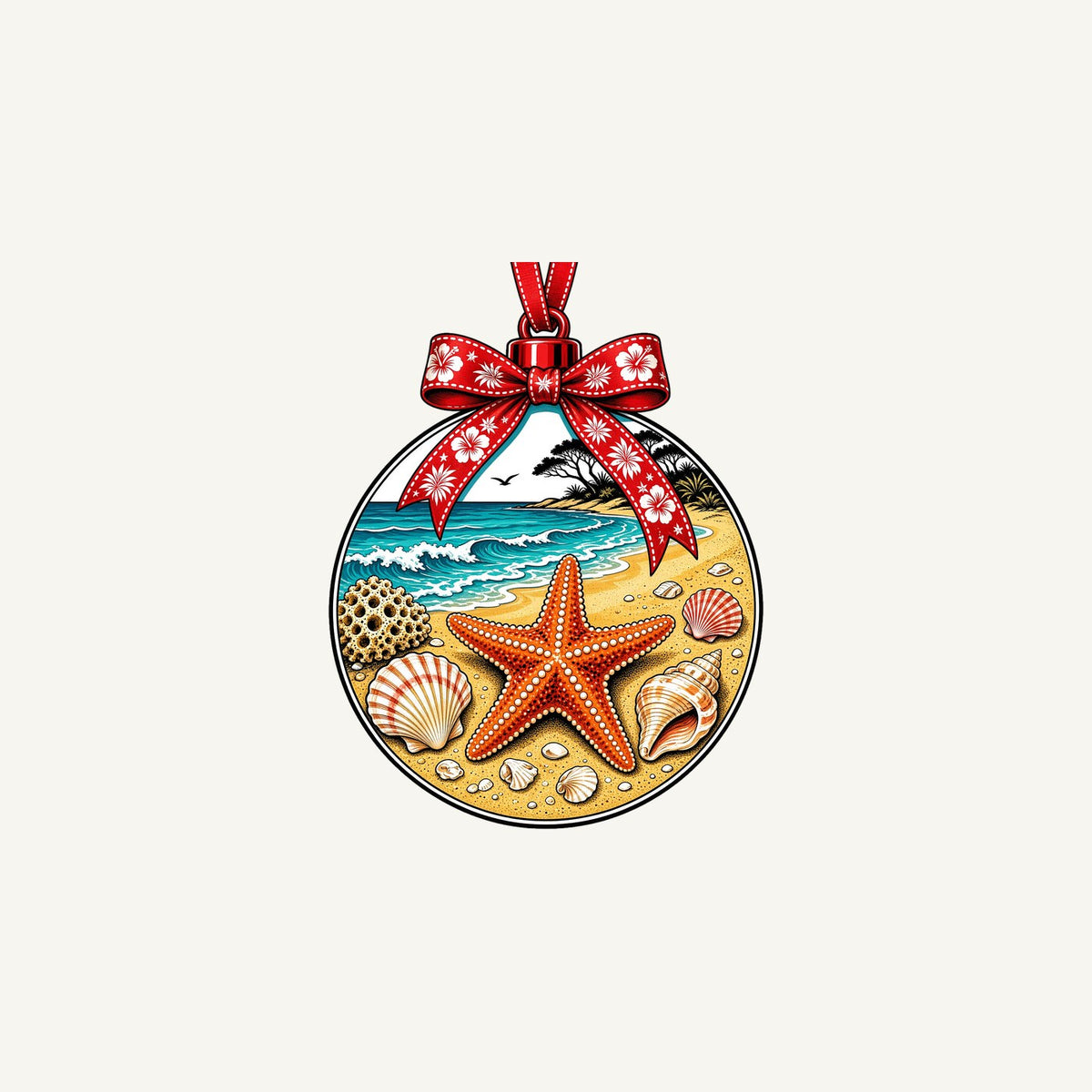 Aussie Beach Christmas Bauble Personalised Christmas Mug