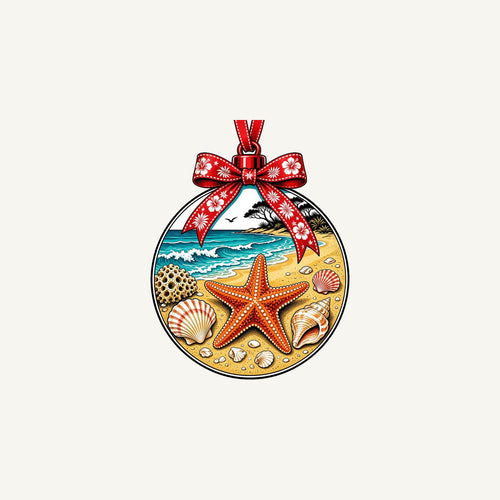 Aussie Beach Christmas Bauble Personalised Christmas Mug