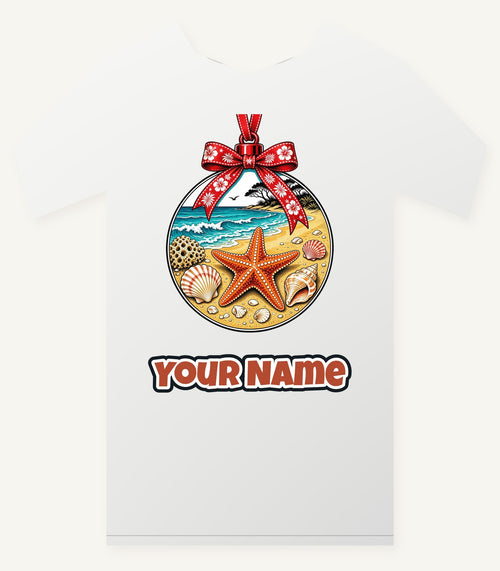 Aussie Beach Christmas Bauble Personalised Christmas T-Shirt and Hoodie