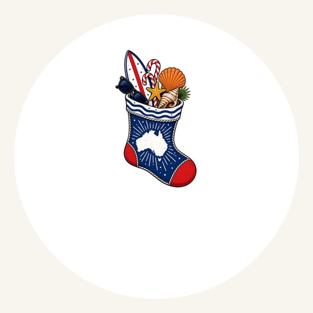 Aussie Beach Christmas Stocking Personalised Pewter Christmas Ornament