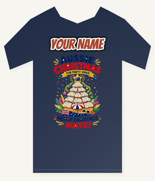 Aussie Christmas Cookie Tree Personalised Kids and Baby Christmas Tee