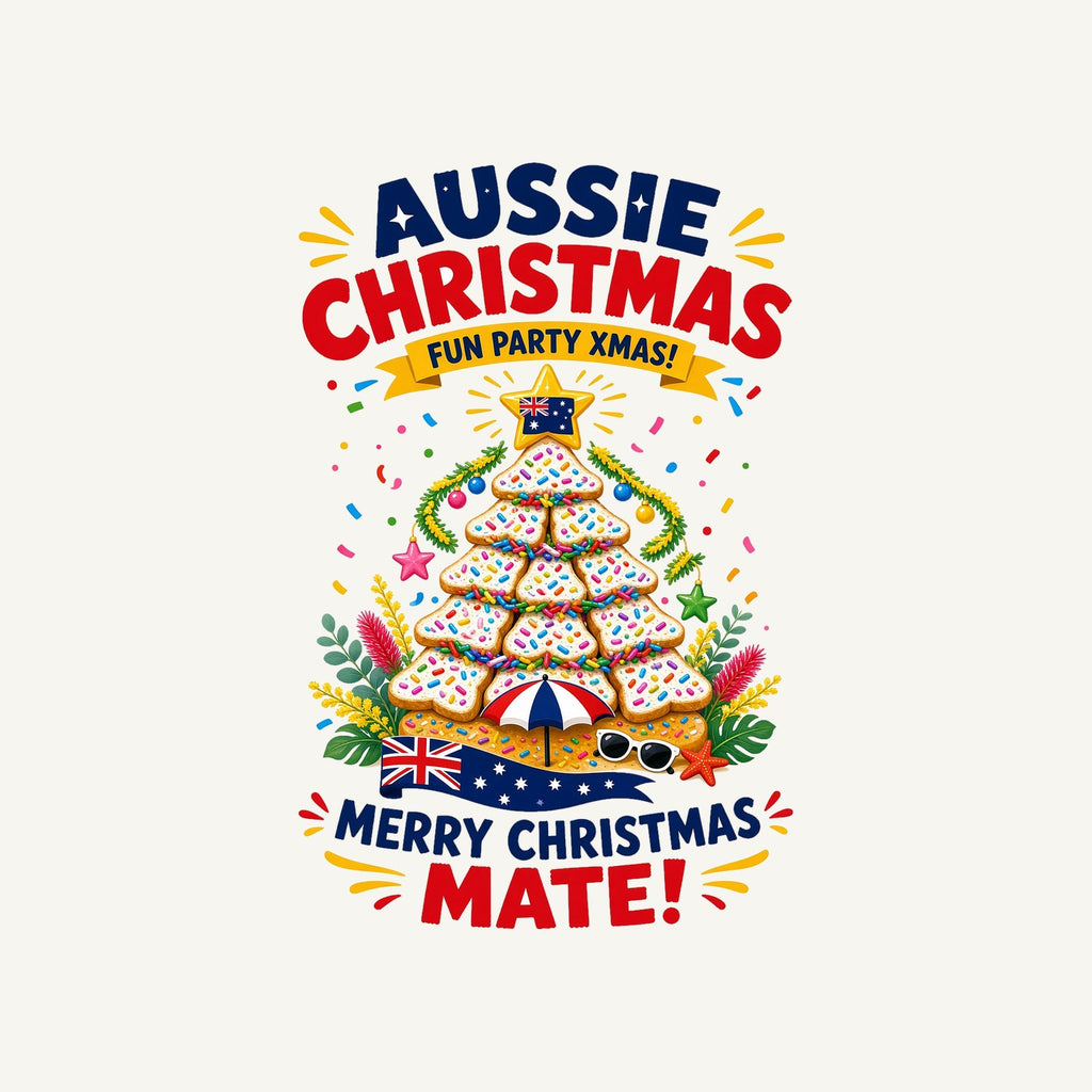 Aussie Christmas Cookie Tree Personalised Kids and Baby Christmas Tee