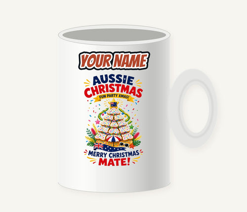 Aussie Christmas Cookie Tree Personalised Christmas Mug