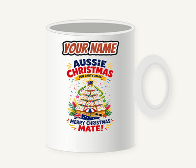 Aussie Christmas Cookie Tree Personalised Christmas Mug