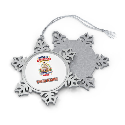Aussie Christmas Cookie Tree Personalised Pewter Christmas Ornament
