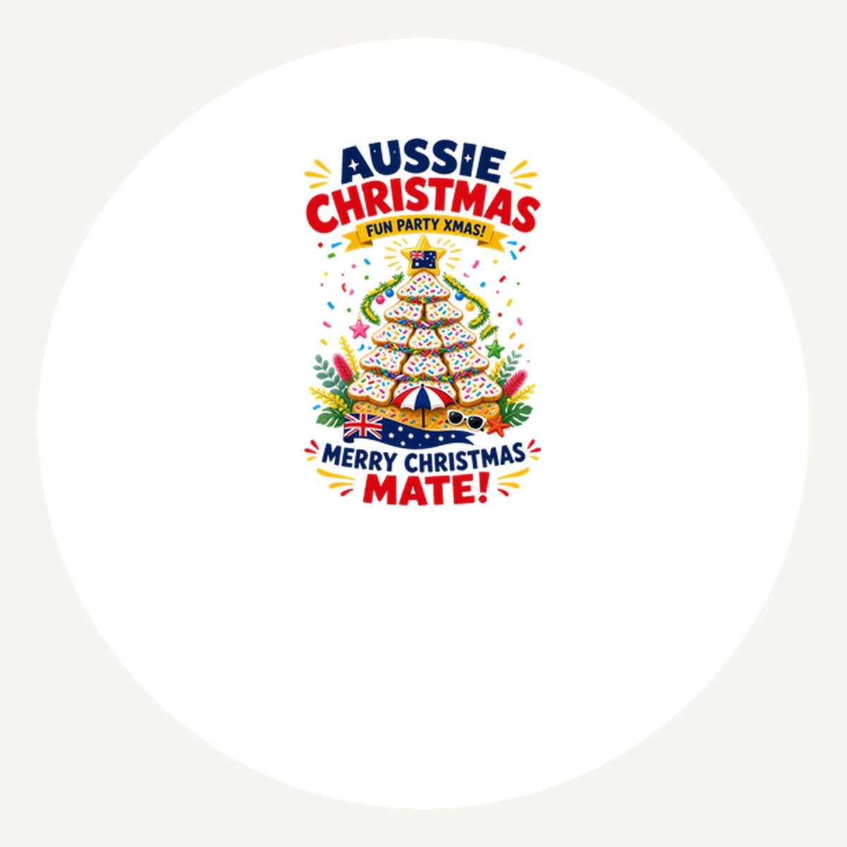 Aussie Christmas Cookie Tree Personalised Pewter Christmas Ornament