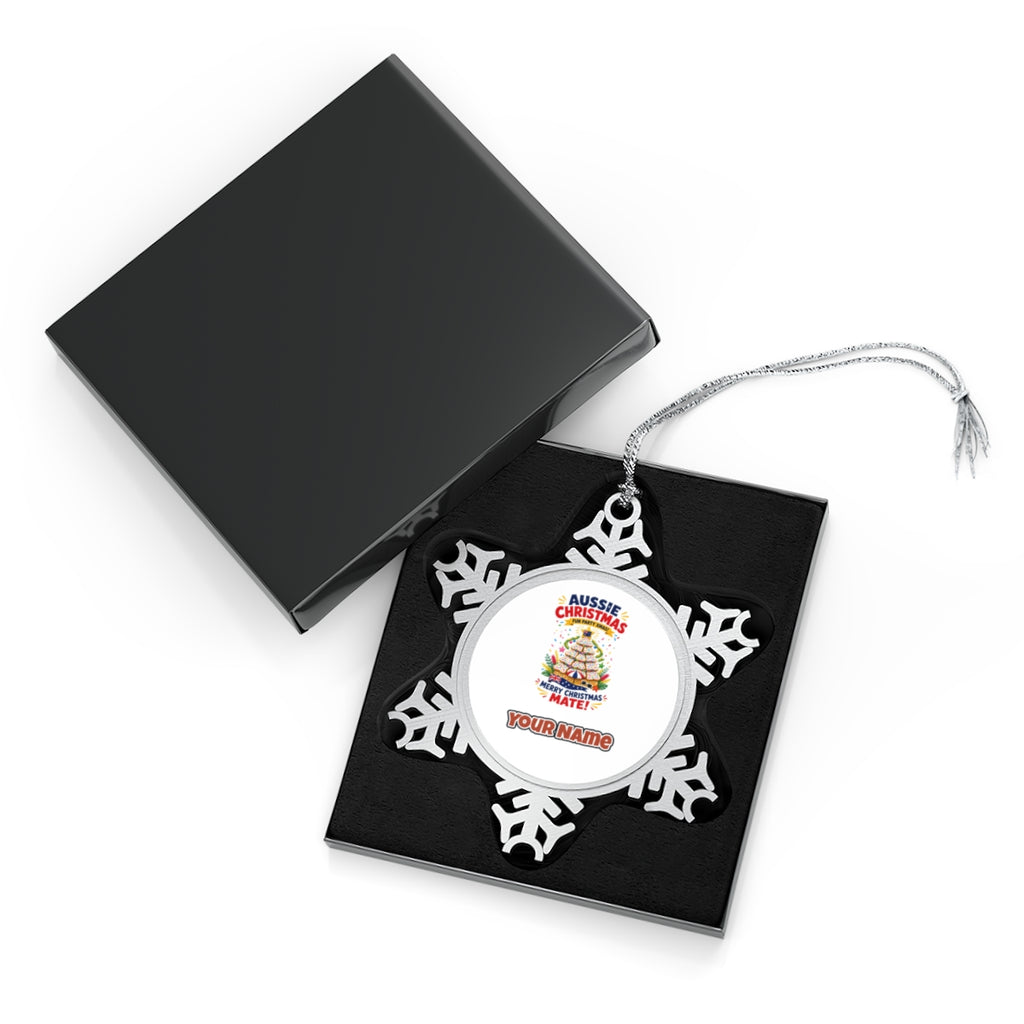 Aussie Christmas Cookie Tree Personalised Pewter Christmas Ornament