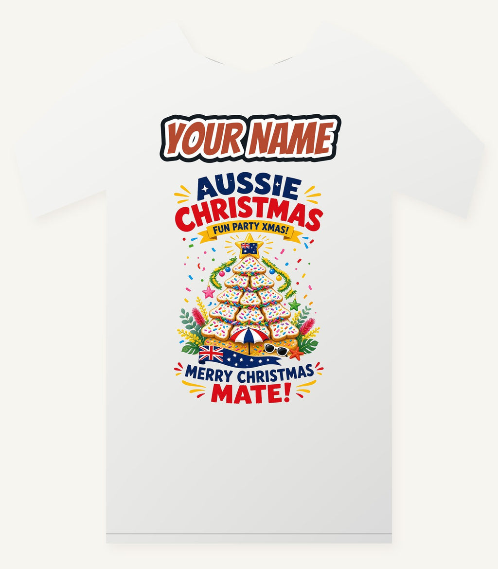 Aussie Christmas Cookie Tree Personalised Christmas T-Shirt and Hoodie