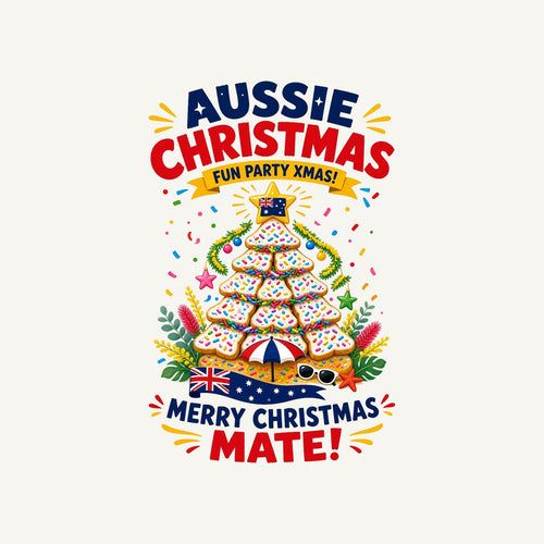 Aussie Christmas Cookie Tree Personalised Christmas T-Shirt and Hoodie