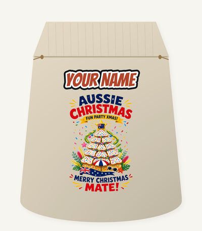 Aussie Christmas Cookie Tree Personalised Santa Sack