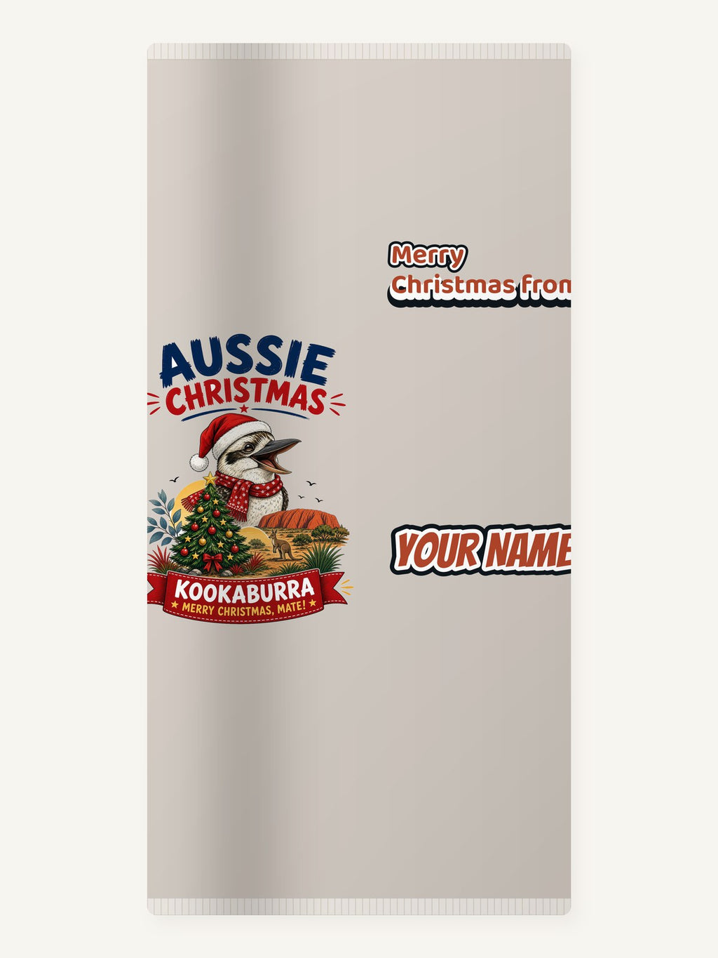 Aussie Kookaburra Christmas Personalised Beach Towel